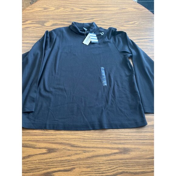 Lands’ End Misses black Feminine turtleneck long sleeved shirt size Large - Picture 1 of 5